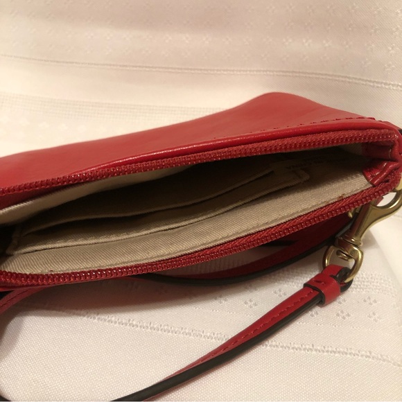 Coach Red Corner-Zip Wristlet - Picture 6 of 6